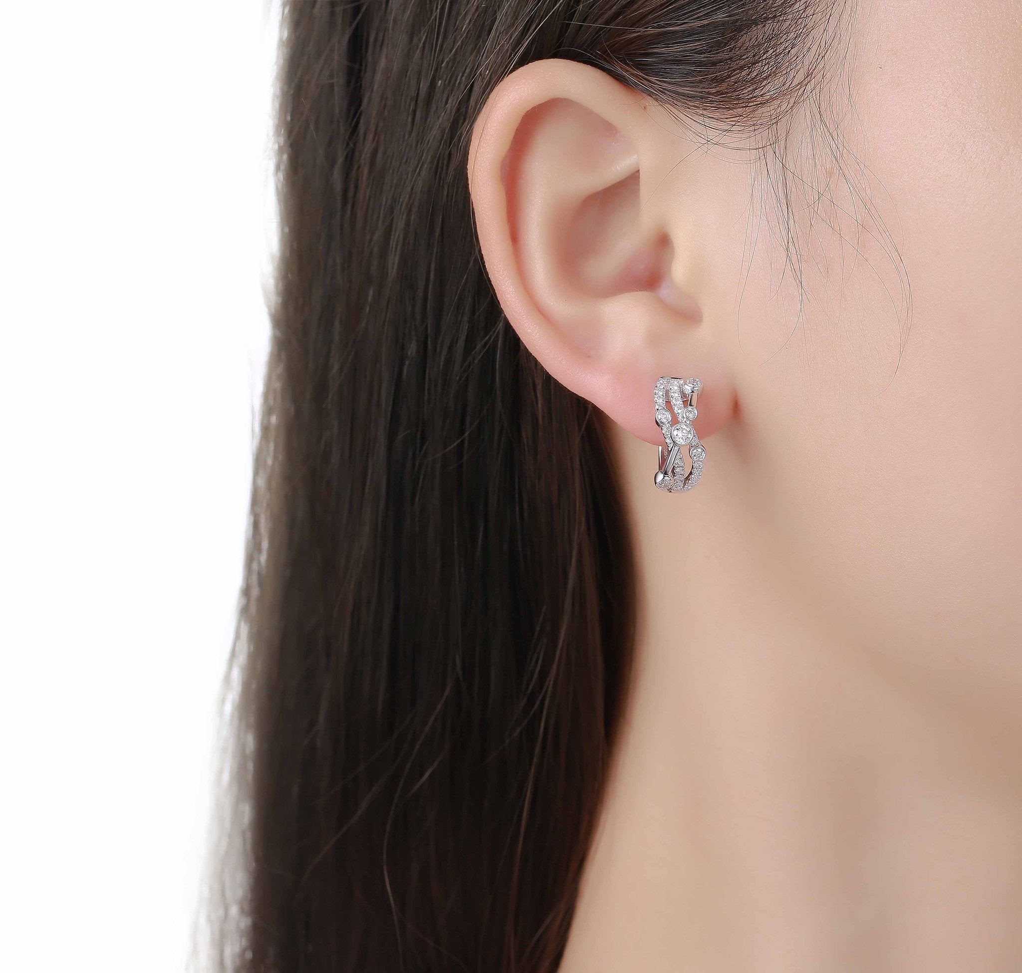 Bubbly 0.83ct Lab Grown Diamonds Earrings E-00325WHT