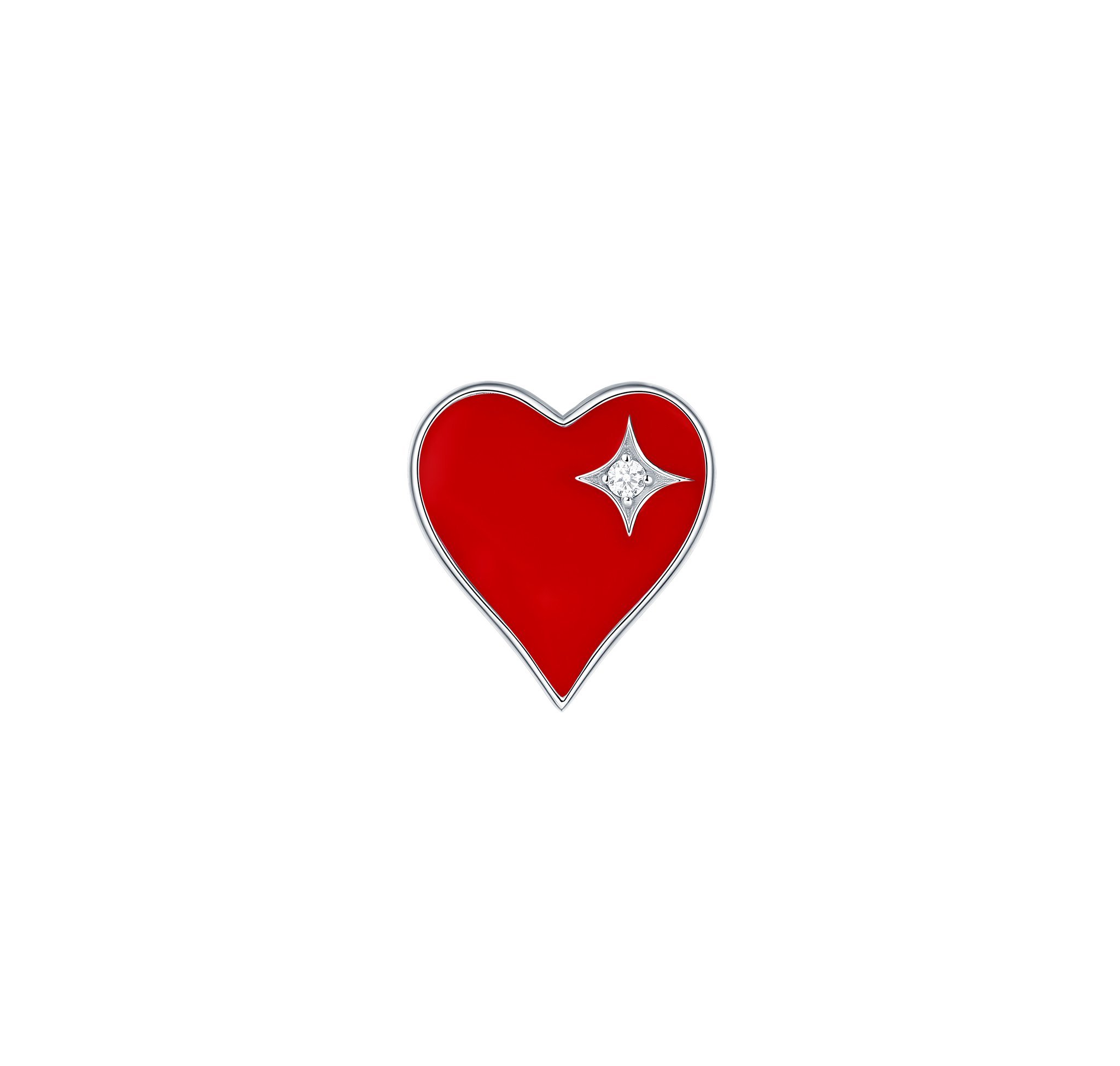 Sparkle Heart Lapel Pin For Frontline Heroes SRLP-00930WHT