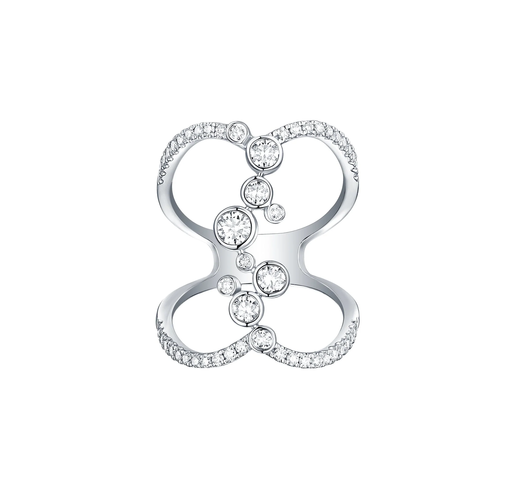Bubbly 0.98ct  Diamonds Ring R-00315WHT