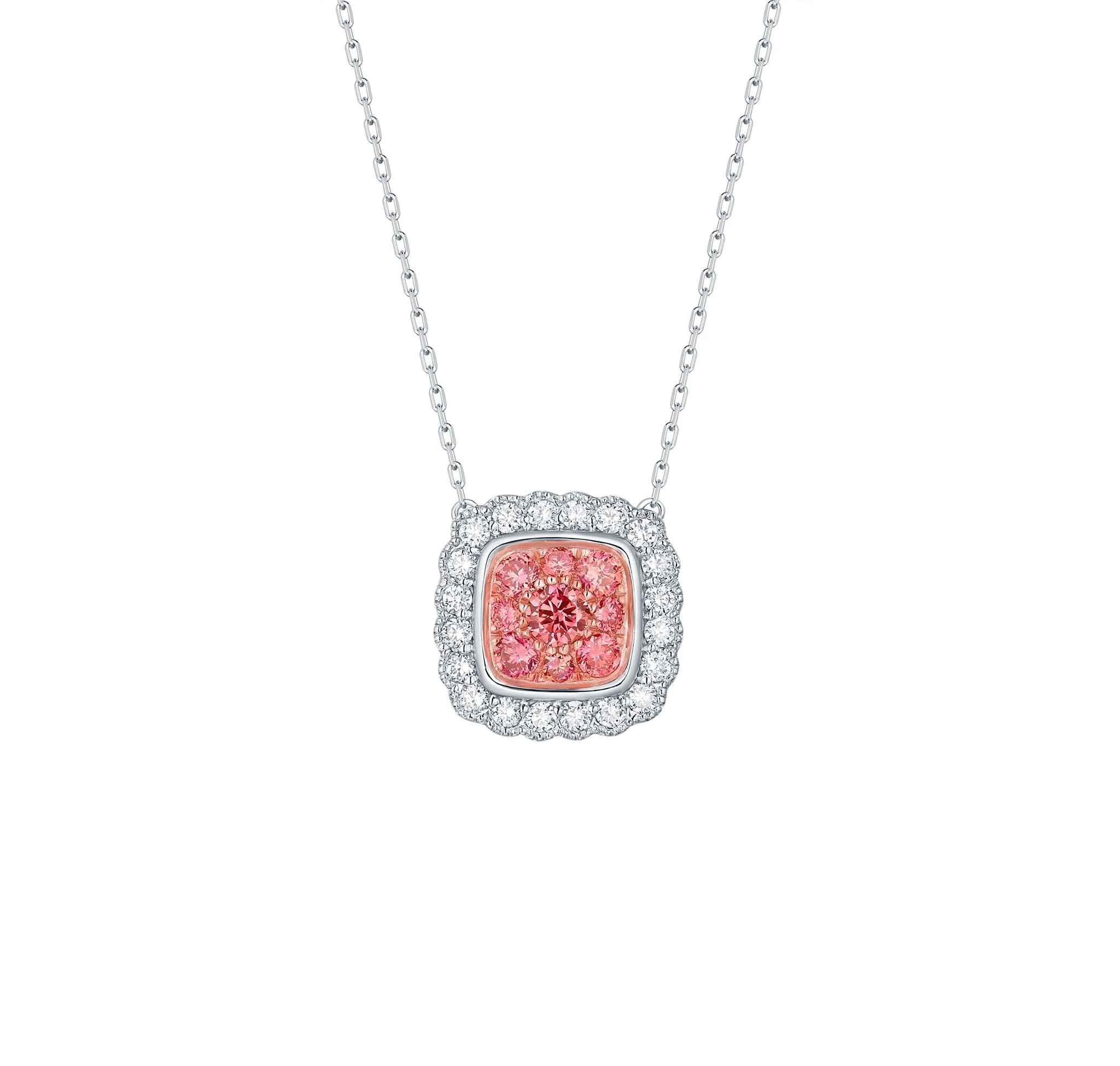 Souffle Pink 0.81ctw Lab Grown Diamond Necklace NL-00497PNK