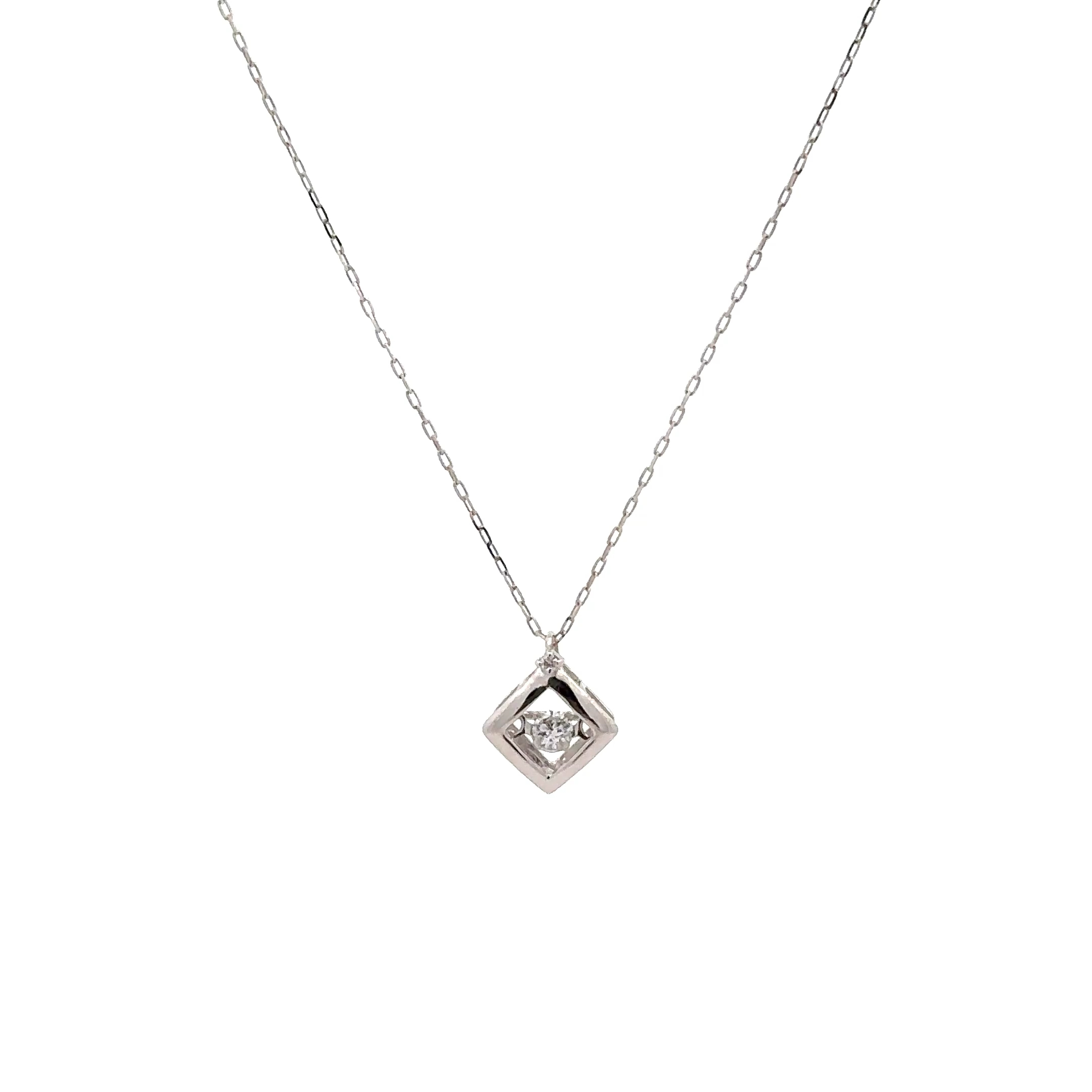 K10WGダンシングストーンネックレス