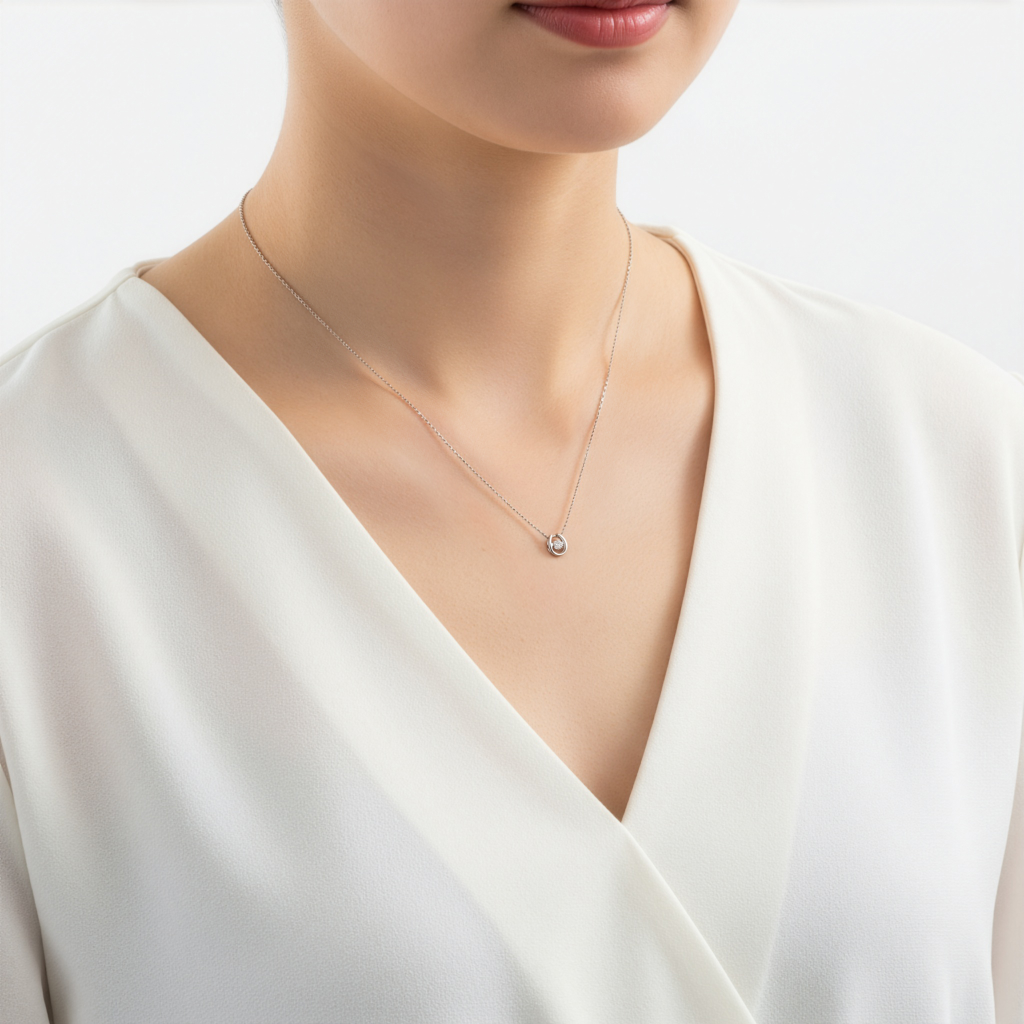 K10WGダンシングストーンネックレス