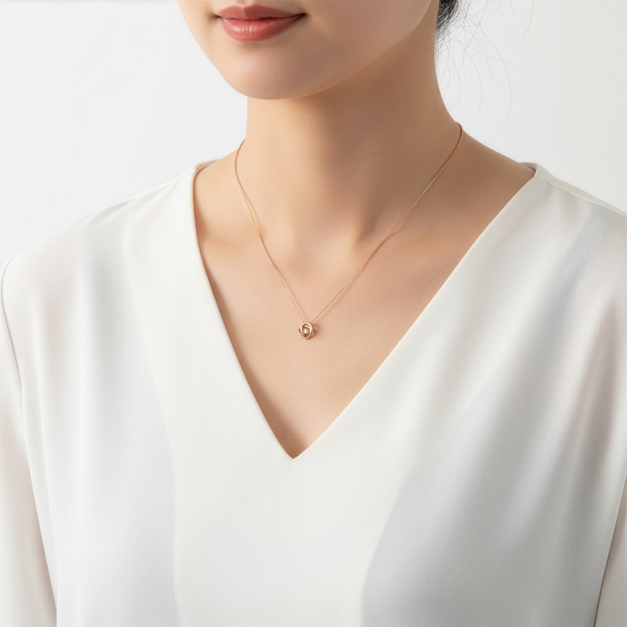 K10WGダンシングストーンネックレス