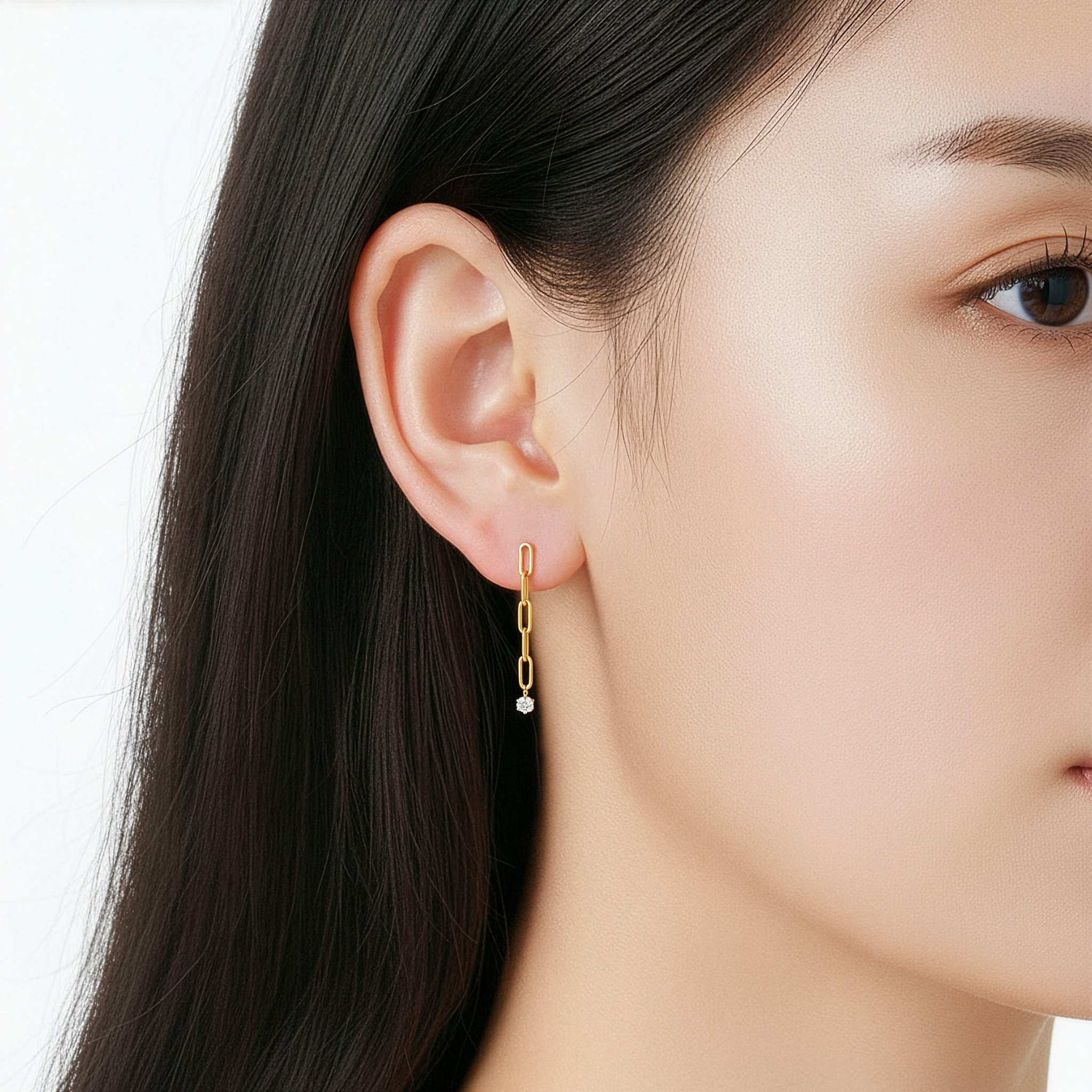 K10YG ラボグロウンダイヤモンドピアス